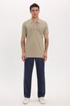 Erkek Slim Fit Dar Kesim Premium Seri %100 Pamuk Yumuşak Dokulu Merserize Kahve Polo Yaka Tişört 