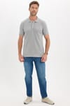 Erkek Slim Fit Dar Kesim Premium Seri %100 Pamuk Yumuşak Dokulu Merserize Gri Polo Yaka Tişört 