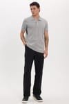Erkek Slim Fit Dar Kesim Premium Seri %100 Pamuk Yumuşak Dokulu Merserize Gri Polo Yaka Tişört 