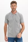 Erkek Slim Fit Dar Kesim Premium Seri %100 Pamuk Yumuşak Dokulu Merserize Gri Polo Yaka Tişört 