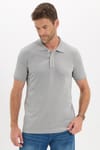 Erkek Slim Fit Dar Kesim Premium Seri %100 Pamuk Yumuşak Dokulu Merserize Gri Polo Yaka Tişört 