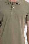 Erkek Slim Fit Dar Kesim %100 Pamuk Haki Polo Yaka Tişört