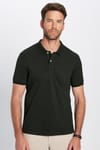 Erkek Slim Fit Dar Kesim %100 Pamuk Kısa Kollu Polo Yaka Haki Tişört