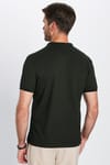 Erkek Slim Fit Dar Kesim %100 Pamuk Kısa Kollu Polo Yaka Haki Tişört