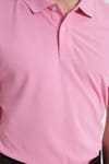 Erkek Slim Fit Dar Kesim %100 Pamuk Pembe Polo Yaka Tişört