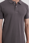 Erkek Slim Fit Dar Kesim %100 Pamuk Gri Polo Yaka Tişört