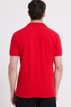 Erkek Slim Fit Dar Kesim %100 Pamuk Kırmızı Polo Yaka Tişört