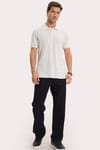 Erkek Slim Fit Dar Kesim %100 Pamuk Kısa Kollu Polo Yaka Yeşil Tişört