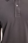 Erkek Slim Fit Dar Kesim %100 Pamuk Kısa Kollu Polo Yaka Antrasit Tişört