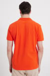 Erkek Slim Fit Dar Kesim %100 Pamuk Turuncu Polo Yaka Tişört
