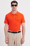 Erkek Slim Fit Dar Kesim %100 Pamuk Turuncu Polo Yaka Tişört