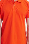 Erkek Slim Fit Dar Kesim %100 Pamuk Turuncu Polo Yaka Tişört