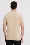 Erkek Slim Fit Dar Kesim %100 Pamuk Bej Polo Yaka Tişört