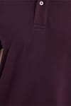 Erkek Slim Fit Dar Kesim %100 Pamuk Kısa Kollu Polo Yaka Mor Tişört