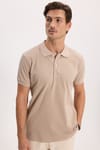 Erkek Slim Fit Dar Kesim %100 Pamuk Kısa Kollu Polo Yaka Taş Tişört