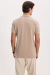 Erkek Slim Fit Dar Kesim %100 Pamuk Kısa Kollu Polo Yaka Taş Tişört