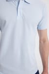 Erkek Slim Fit Dar Kesim %100 Pamuk Turkuaz Polo Yaka Tişört