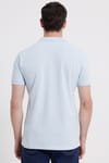 Erkek Slim Fit Dar Kesim %100 Pamuk Turkuaz Polo Yaka Tişört