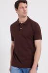 Erkek Slim Fit Dar Kesim %100 Pamuk Kahverengi Polo Yaka Tişört