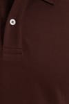 Erkek Slim Fit Dar Kesim %100 Pamuk Kahverengi Polo Yaka Tişört