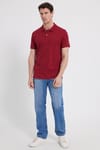 Erkek Slim Fit Dar Kesim %100 Pamuk Kırmızı Polo Yaka Tişört