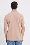 Erkek Slim Fit Dar Kesim %100 Pamuk Bej Polo Yaka Tişört