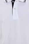 Erkek Slim Fit Dar Kesim %100 Pamuk Düz Pike Yaka ve Kol Detaylı Beyaz Polo Yaka Tişört