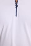 Erkek Slim Fit Dar Kesim %100 Pamuk Kısa Kollu Yarım Fermuarlı Beyaz Polo Yaka Tişört
