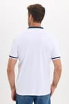 Erkek Slim Fit Dar Kesim %100 Pamuk Kısa Kollu Yarım Fermuarlı Beyaz Polo Yaka Tişört