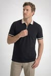 Erkek Slim Fit Dar Kesim %100 Pamuk Kısa Kollu Yarım Fermuarlı Siyah Polo Yaka Tişört