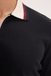 Erkek Slim Fit Dar Kesim %100 Pamuk Kısa Kollu Yarım Fermuarlı Siyah Polo Yaka Tişört