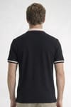 Erkek Slim Fit Dar Kesim %100 Pamuk Kısa Kollu Yarım Fermuarlı Siyah Polo Yaka Tişört