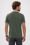 Erkek Slim Fit Dar Kesim %100 Pamuk Kısa Kollu Yarım Fermuarlı Yeşil Polo Yaka Tişört