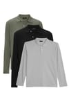 THREE PIECES SLIM FIT LONG SLV  PLAIN PIQUE