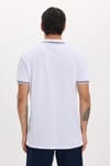 Erkek Slim Fit Dar Kesim %100 Pamuk Kısa Kollu Fermuarlı Beyaz Polo Yaka Tişört
