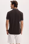 SLIM FIT T-SHIRT PIQUE ZIPPER COLLAR STRONG  TİŞÖRT