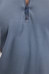 SLIM FIT T-SHIRT PIQUE ZIPPER COLLAR STRONG  TİŞÖRT