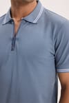 SLIM FIT T-SHIRT PIQUE ZIPPER COLLAR STRONG  TİŞÖRT