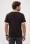 Erkek Regular Fit Klasik Kesim %100 Pamuk Kısa Kollu Bisiklet Yaka Kahverengi Tişört
