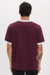 Erkek Regular Fit Klasik Kesim %100 Pamuk Kısa Kollu Bisiklet Yaka Bordo Tişört