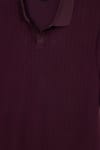 Erkek Slim Fit Dar Kesim Pamuklu Kısa Kollu Çizgili Bordo Polo V Yaka Tişört