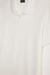 Erkek Slim Fit Dar Kesim Pamuklu Kısa Kollu Çizgili Ekru Polo V Yaka Tişört