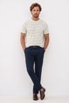 REGULAR FIT SHORT SLV STRIPE JACGUARD CREW NECK RODRI T-SHIRT