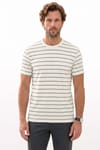 REGULAR FIT SHORT SLV STRIPE JACGUARD CREW NECK RODRI T-SHIRT
