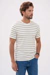 REGULAR FIT SHORT SLV STRIPE JACGUARD CREW NECK RODRI T-SHIRT