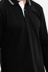 SLIM FIT LONG SLV PIQUE T-SHIRT MANE