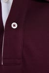 Erkek Slim Fit Dar Kesim %100 Pamuk Uzun Kollu Bordo Polo Yaka Tişört