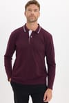Erkek Slim Fit Dar Kesim %100 Pamuk Uzun Kollu Bordo Polo Yaka Tişört