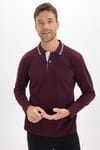 Erkek Slim Fit Dar Kesim %100 Pamuk Uzun Kollu Bordo Polo Yaka Tişört