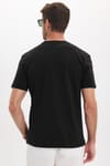 Erkek Loose Fit Rahat Kesim %100 Pamuk Kısa Kollu Siyah Bisiklet Yaka Tişört